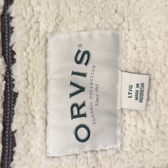 Orvis Men's Quarter 1/4 Zip Fleece Lined Pullover Brown LT - Picture 4 of 5